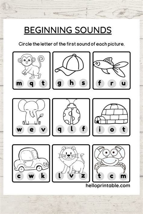 Beginning Sound Worksheet 的图像结果