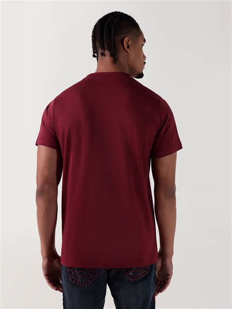 TRUE RELIGION Men Maroon Logo Round Neck Regular Fit T Shirt | Tshirt ...