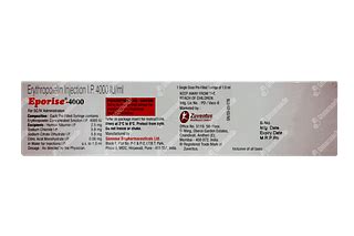 Eporise 4000 IU Prefilled Syringe | Order EPORISE 4000 IU PREFILLED ...