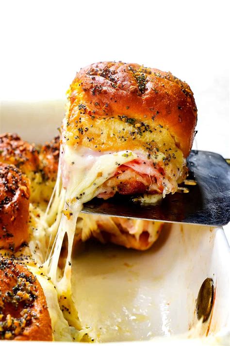 Hawaiian Baked Ham Sandwiches Baked Ham And Cheese Slider Melts