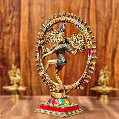 Buy Brass Nataraja Statue with Ring - Symbolic Lord Shiva's Cosmic ...