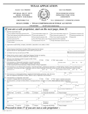 Texas Tax Id - Fill and Sign Printable Template Online