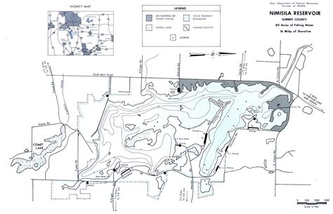Nimisila Reservoir Fishing Map | Northeast Ohio | GoFishOhio.com