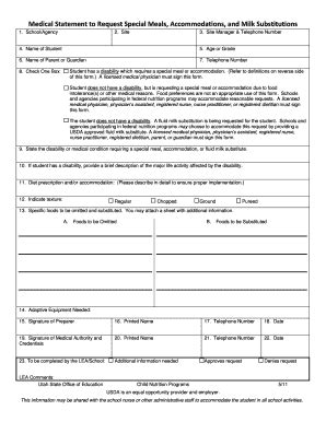 Fillable Online Medical Statement for Special Diet Requests Fax Email ...