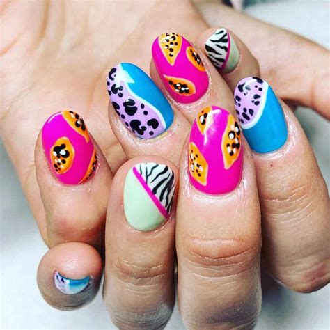 Colorful Zebra Print Nails