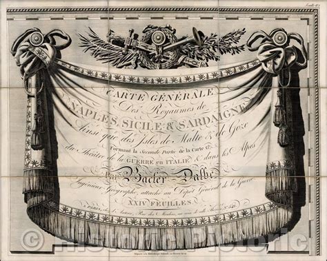 Historic Map - (Title Sheet) Carte Generale Des Royaumes de Naples, Si - Historic Pictoric