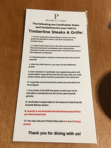 Review: Priority Pass - Timberline Steaks And Grille, Denver ...