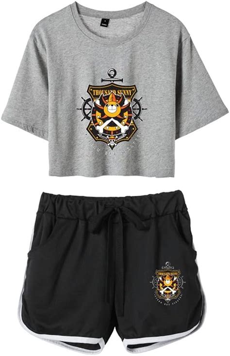 SAFTYBAY Women's One Piece Anime Crop Top and Shorts Set for India | Ubuy