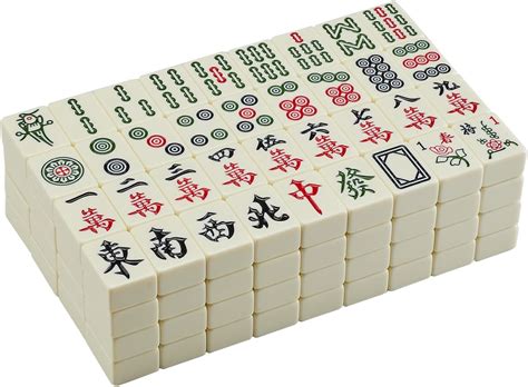 Amazon.com: YINIUREN 1.6-inch Chinese Mahjong Set Large Mahjong Tiles ...