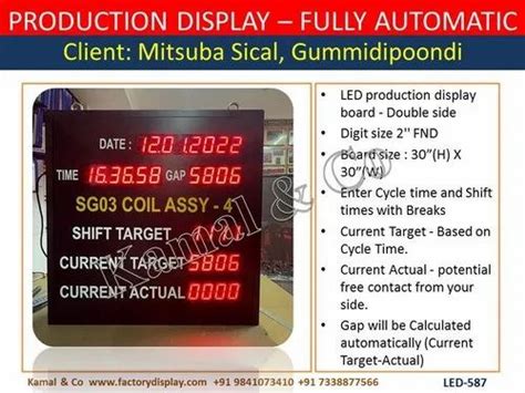 LED Production Display Boards - LED Hourly Production Display Board ...