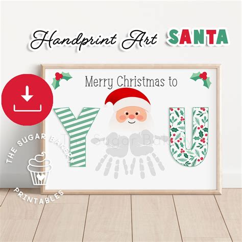 Santa Handprint Art, Christmas Handprint Art, Preschool Christmas ...