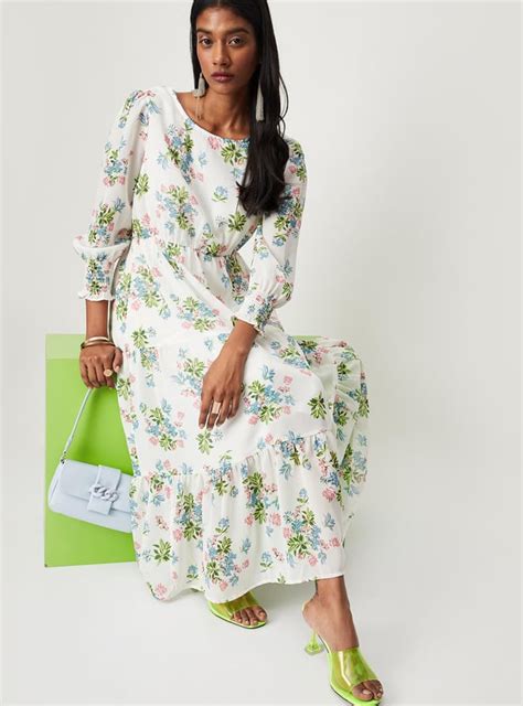 Buy Women Printed Tiered Maxi Dress Online at just Rs. 1399.0 ...