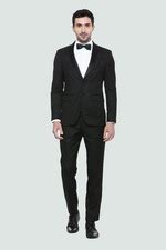 Buy Men Black Solid Formal Two Piece Suit Online - 358566 | Louis Philippe