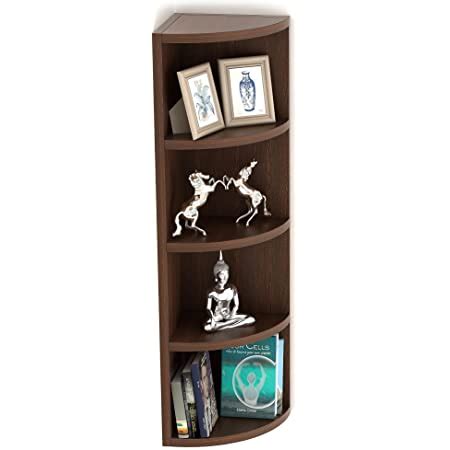 BLUEWUD Adora Engineered Wood Multi-Tier Corner Wall Decor Shelf ...