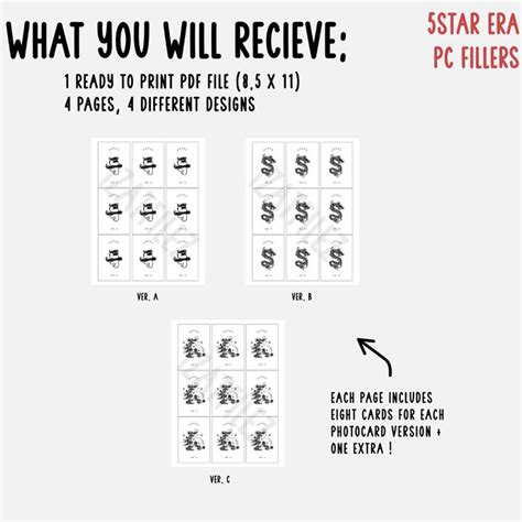 Stray Kids Photocard Binder Filler digital Download, Print 5STAR Pc ...