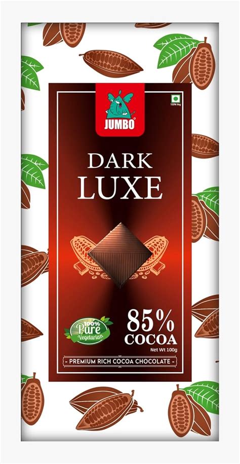 85% Dark Chocolate, Jumbo Dark Luxe Dark Chocolate Bar, 85% Dark, 100g ...