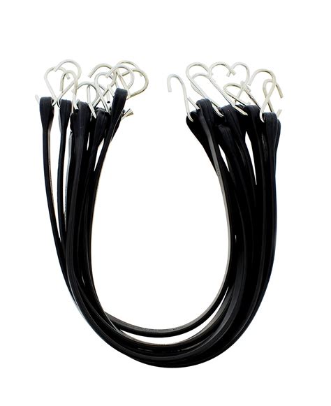 Abn EPDM Rubber Straps - 31in Black Rubber Tie Down Straps with Hooks ...