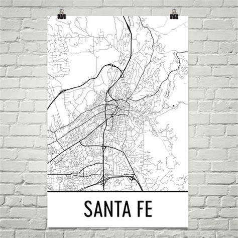 Aeticon Canvas Santa Fe Map, Santa Fe Art, Santa Fe Print, Santa Fe NM ...