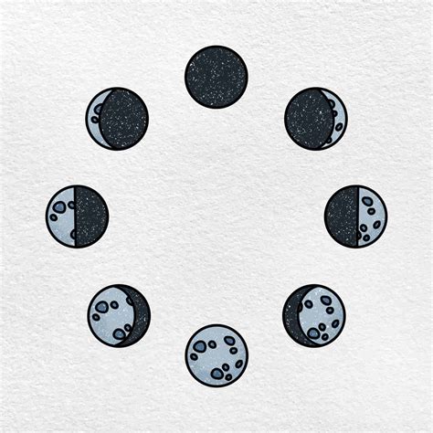 Draw Moon Phases - HelloArtsy