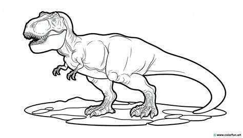 Coloring page of the Tyrannosaurus T-Rex Download or Print for free