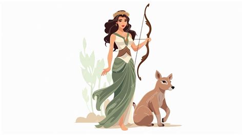Ancient Greek Goddess Artemis Hunt Portrait | Premium AI-generated vector