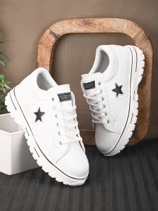 SERSI STAR Canvas Premium Boot White Partywear Casual Fancy Sneaker For ...