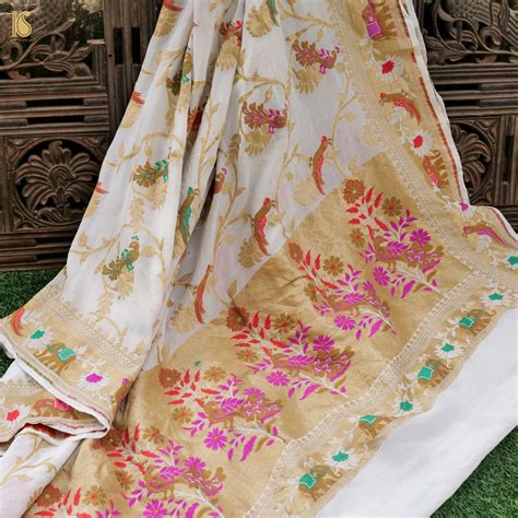 Banarasi Georgette Meenakari Birds Dupatta – Khinkhwab