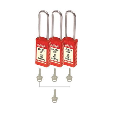 E-Square Lockout Safety Padlock Long Body with - 85 mm Long Shackle ...