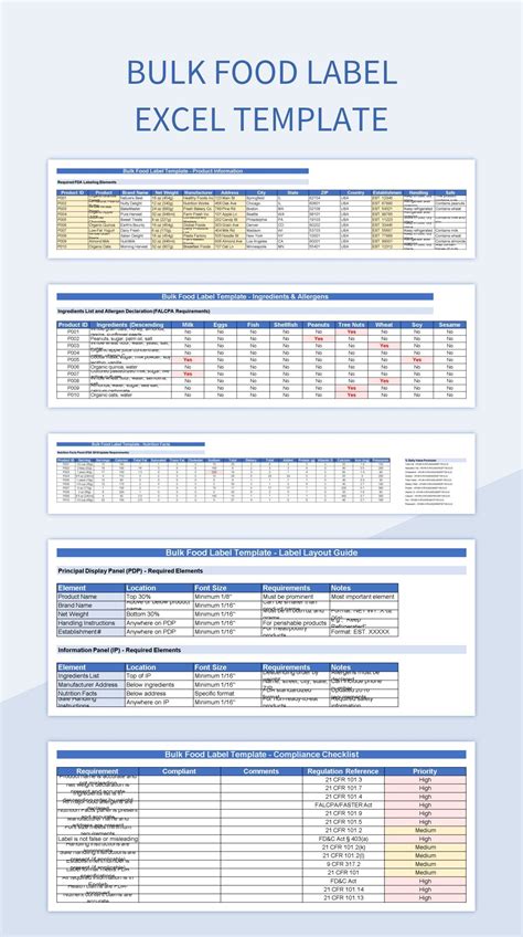 Bulk Food Label Excel Template Excel Template And Google Sheets File ...