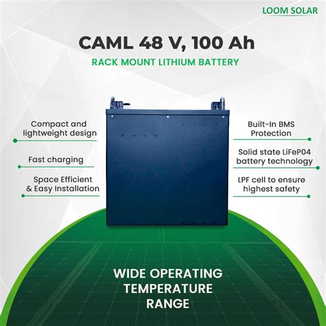 CAML 100 Ah / 5000 Watt hour (5 kWh) Lithium Battery for Home Inverter
