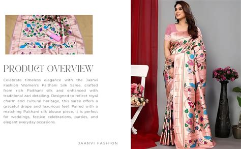 Jaanvi fashion Women's Silk With Zari Work Saree With Blouse Piece ...