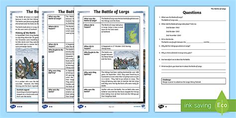 Battle of Largs, 1263 - Differentiated Reading Activity