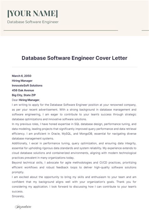 Image result for SQL Server Database Engineer Cover Letter Examples