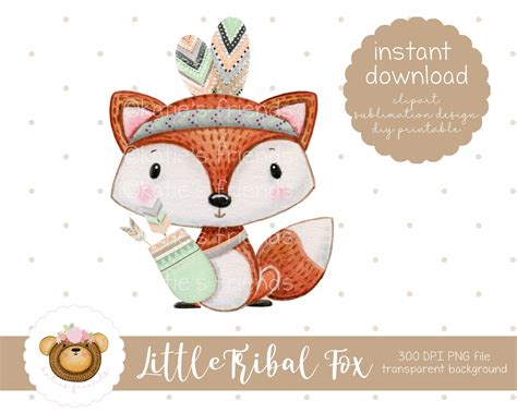 Buy Boho Fox PNG, Fox Clipart, Tribal Fox PNG, Printable Fox, Fox ...