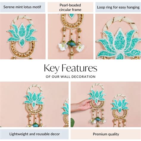 Serenity Bloom Wall Hanging Set Of 2 In Mint Online - Premium Wall ...