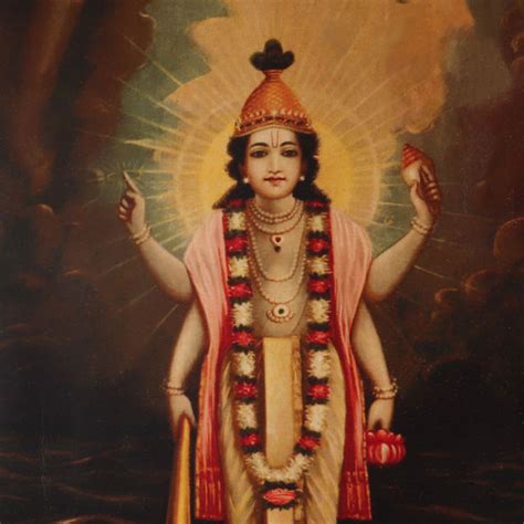 Ravi Varma Paper Print Of Shree Vishnu