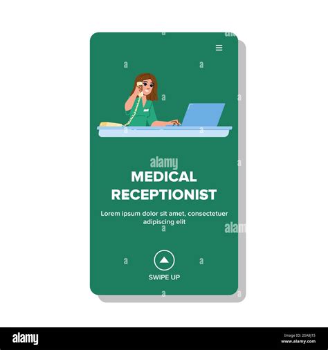 hospital medical receptionist vector. medicine job, doctor nurse, health office hospital medical ...