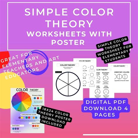 Basic Color Theory Worksheet | Art Worksheet | Color Theory Poster | Primary Secondary Color ...
