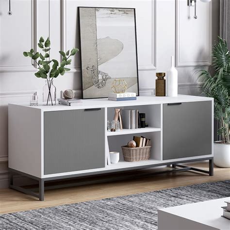 POVISONDONICY Modern TV Stand for 55 inch TV, Wood Media Console, India ...