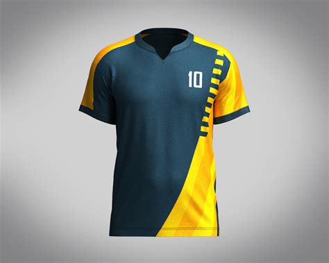 ArtStation - Mens Soccer Dark Blue and Yellow Jersey Player-10