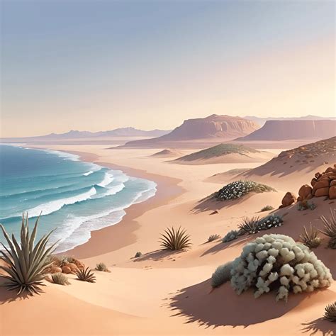 Desert Coastal Landscape - Free Download - AI Scribbles