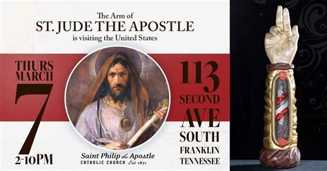Saint Jude relic Arm: Apostle of the Impossible, 113 2nd Ave S Franklin ...