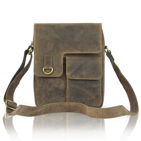 Goatter Hunter Leather 11"Inch Messenger Sling Bags For Men,