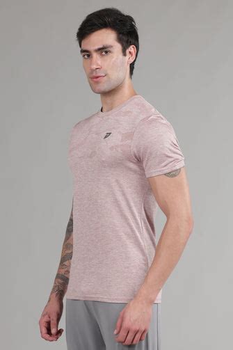 KA 53 Camouflage Jacquard Lycra Tshirt | Peach – ka53mensclub