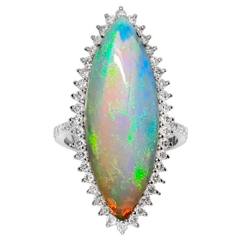 IGI 14K 10.31 ct Natural Color Play Opal Diamonds Antique Engagement ...