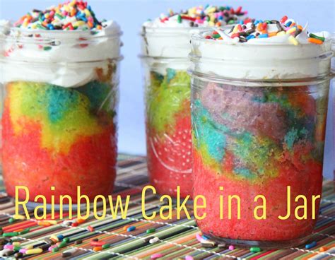 Rainbow Cake in a Jar with Cloud Frosting - MomAdvice