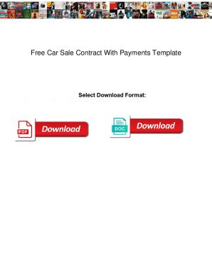 Fillable Online Free Car Sale Contract With Payments Template. Free Car ...