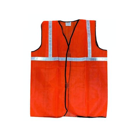 Hi Visibility Netted 1 inch Reflective Velcro fit Safety Jacket (Orang ...