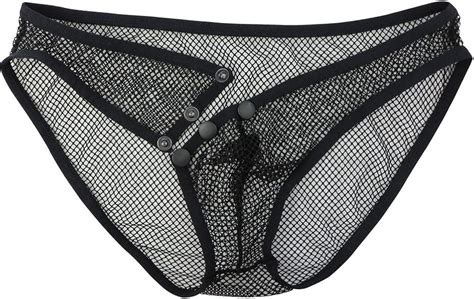 Buy MSemis Mens See Through Fishnet Mesh Pouch Bikini Briefs Thongs G ...