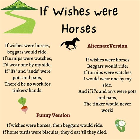 If Wishes Were Horses Printable Lyrics, Origins, and Video